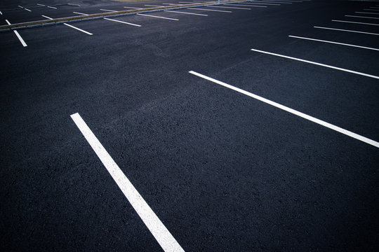 Freshly striped parking lot